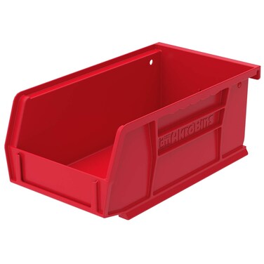 AkroMils 30220 AkroBins Plastic Hanging Stackable Storage Organizer Bin 7Inch x 4Inch x 3Inch Red 24Pack