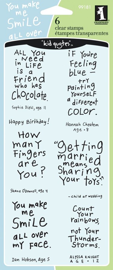 Inkadinkado Cute Friendly Advice Clear Stamp Set 6pc