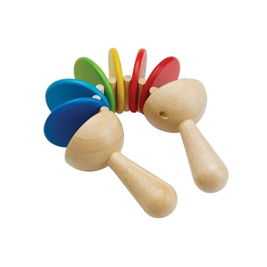 PlanToys Wooden Clatter Toy Percussion Musical Instrument 6413  Sustainably Made from Rubberwood and NonToxic Paints and Dyes