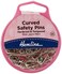 Hemline H4182 Nickel Hard  Tempered Curved Safety Pins 38mm Size 2 60pk In Box