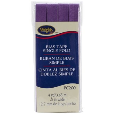 Wrights Products 117200064 Single Fold Bias Tape 12 by 4 yd Purple