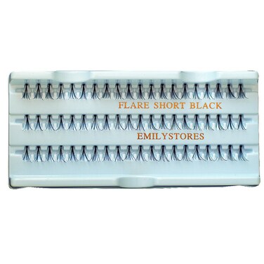 EMILYSTORES 12 Packs Eyelashes Natural Individual Lashes Plant Flare Short Eyelash 10mm Black For Eye Lash Extensions LashesKnotted10MMShort Lashes