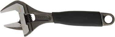 Bahco BAH9031RUS Ergo BigMouth Adjustable Wrench with Rubber Handle  8 Inch  Black Phosphate Finish