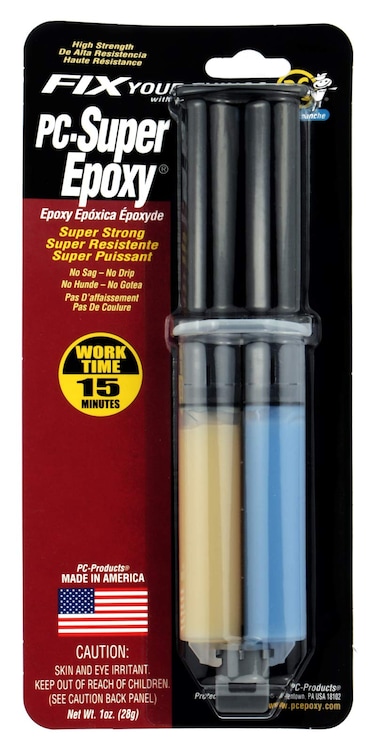 PC Products PCSuper Epoxy Adhesive Paste TwoPart 1 oz Double Syringe Translucent 16619
