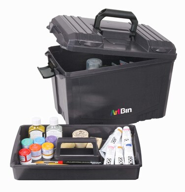 ArtBin 6917AB Sidekick XL Carrying Case Portable Art  Craft Organizer with Handle 1 Plastic Storage Case Black