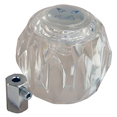 LASCO HC171A Valley Style Single Control Clear Lucite Replacement Shower Valve Handle 16L x 207W x 27H