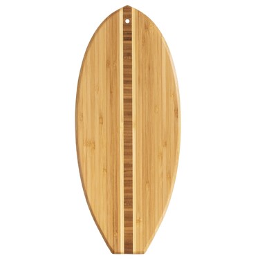 Totally Bamboo Lil Surfer Surfboard Shaped Bamboo Serving and Cutting Board 1412 x 6 Brown