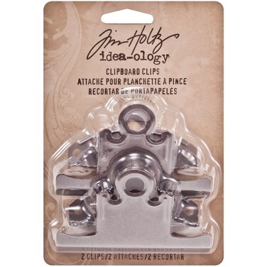 Tim Holtz Ideaology Metal Clipboard Clips 2 per Pack 3Inch Antique Nickel Finish TH93138