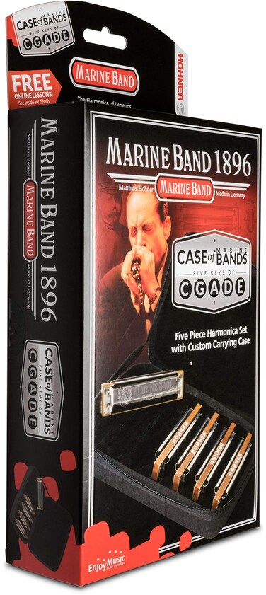 Hohner MBC Marine Band Harmonica 5 Pack with Case