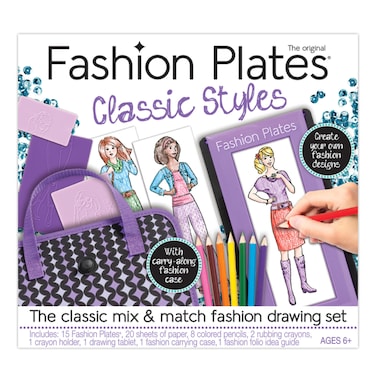 Kahootz Fashion Plates  Classic Styles  MixandMatch Drawing Kit  Make 100s of Fabulous Fashion Designs  For Ages 6