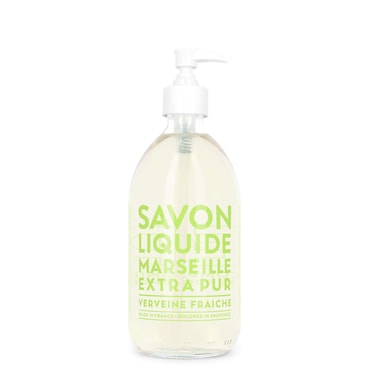Compagnie de Provence Savon de Marseille Extra Pure Liquid Soap  Fresh Verbena  167 Fl Oz Glass Pump Bottle