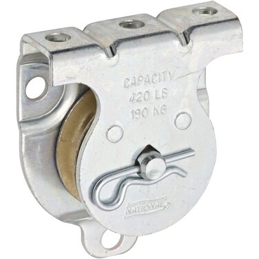 National Hardware N233247 3219BC WallCeiling Mount Single Pulleys in Zinc 112 in