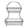 Gourmet Basics by Mikasa Loop and Lattice 2Tier Flatback Metal Fruit Basket Antique Black