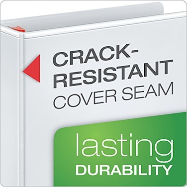 Cardinal XtraLife Locking SlantD Ring Binder 1 Rings 52 Recycled White