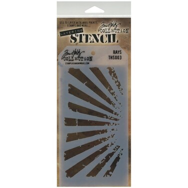Stampers Anonymous Tim Holtz Layered Stencil 4125 by 85Inch Rays THS003