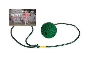 Just Jump It Ankle Skip Ball Foldable Wheel Skip It Jump Rope for Kids Exercise Equipment and Agility Toy  Green