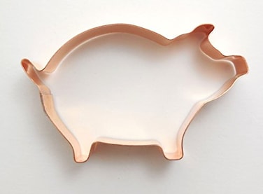 Cute Piggie Farm Pig Cookie Cutter 45 X 275 inches  Handcrafted Copper Cookie Cutter by The Fussy Pup