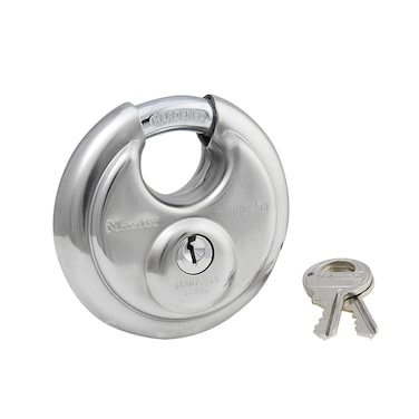 Master Lock 40KADPF Round Padlock with Shielded Shackle Stainless SteelSilver