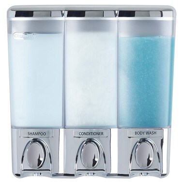 Better Living Products Clear Choice Shower 3 Shampoo and Soap Dispenser 75 x 35 x 75 Chrome