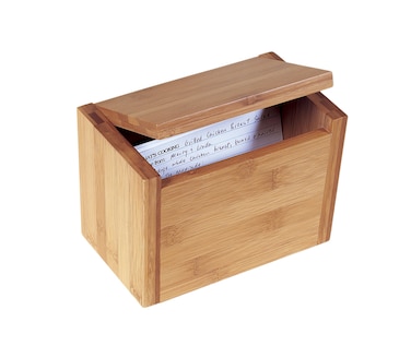 Lipper International Bamboo Wood Recipe Card Box 712 x 412 x 5