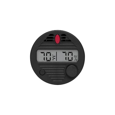 HygroSet II Round Digital Hygrometer for Humidors 10Second Refresh Rate Battery Included 2 Humidity and 1 Temperature Accuracy for Cigar Humidors