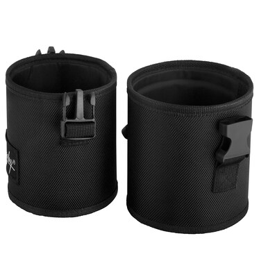 Nanshy Travel Makeup Brush Holder with Lid  Large Stand Up Makeup Brush Case for MUA  2in1 Durable Makeup Brush Organizer Bag  2 Brush Cups  Brushes Not Included  Black  9 x 4 x 4 Inches