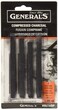 General Pencil 957ABP Compressed Charcoal Sticks 4PkgBlack  Soft Assorted
