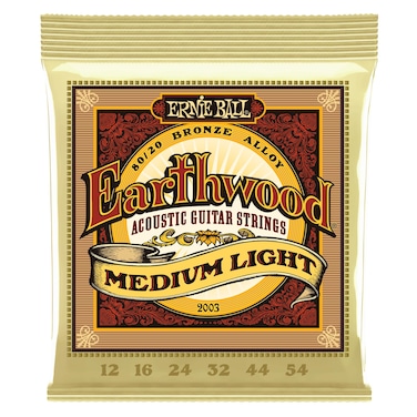 Ernie Ball Earthwood Medium Light 8020 Bronze Acoustic Guitar Strings  1254 Gauge