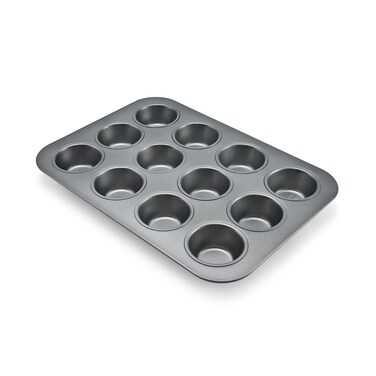Chicago Metallic Commercial II NonStick 12Cup Muffin Pan Make muffins cupcakes mini quiches egg cups and more 158 L x 113 W x 15 H