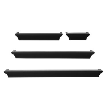 Melannco Floating Wall Shelves for Bedroom Living Room Bathroom Kitchen Nursery Set of 4 Black 4 Count