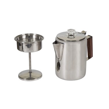Stansport Stainless Steel Percolator Coffee Pot 9 Cups 2769 Silver