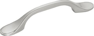 Hickory Hardware 1 Pack Solid Core Kitchen Cabinet Pulls Luxury Cabinet Handles Hardware for Doors  Dresser Drawers 3 Inch Hole Center Satin Nickel Conquest Collection