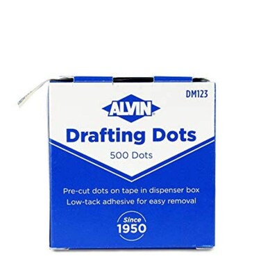 ALVIN Drafting Dots Model DM123 Low Tack Adhesive Ideal for Drafting Tracing Drawing and Household Use Easy Removal with No Residue  500 Dots 78inch Diameter