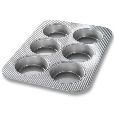 USA Pan Mini Round Cake and Cinnamon Roll Pan 6 Well Nonstick  Quick Release Coating Made in the USA from Aluminized Steel 1534 by 11