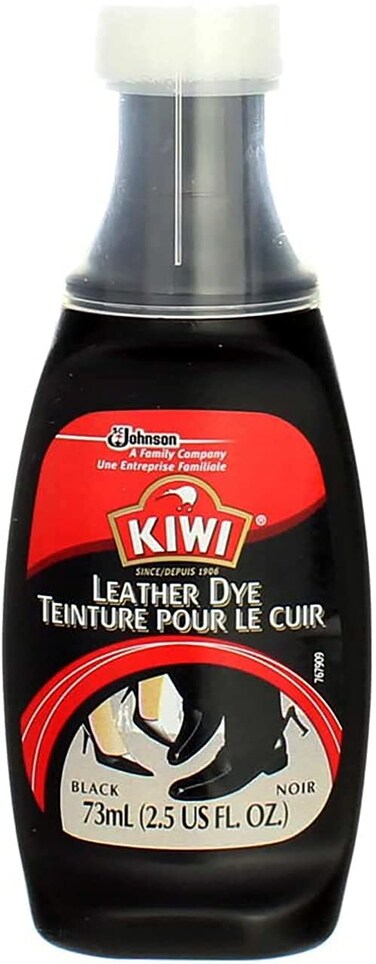 KIWI Leather Dye Restorer  For Shoes Boots Furniture Jacket Briefcase and More  Black  Includes Sponge Applicator