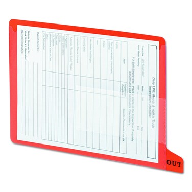 Smead End Tab Poly Out Guide Two Pocket Bottom Position Tab Letter Size Red 25 per Box 61950