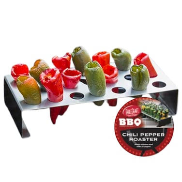 Tablecraft Stainless Steel Chili Pepper Roaster Grill Rack  Great for Outdoor Barbecues and Grills Medium BBQ3500