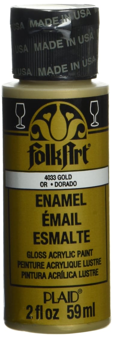 FolkArt Enamel Glitter and Metallic Paint in Assorted Colors 2 oz 4033 Metallic Gold