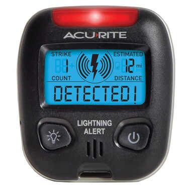 AcuRite 02020 Portable Lightning Detector Black 2L x 1W x 2H