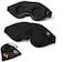 Dream Essentials  Escape 3D Sleep Mask Earplugs and Carry Pouch Set Molded Eye Shade for Men and Women Contoured Nose Bridge Light Block Memory Foam Gift Set Travel Yoga Blindfold  Black