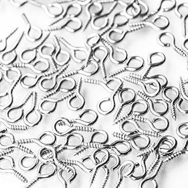Super Z Outlet Mini Silver Metal Hoop Eye Pin Screws for Arts  Crafts Projects Cork Top Bottles DIY Jewelry Charm Bead Pieces 100 Pieces 12mm x 5mm