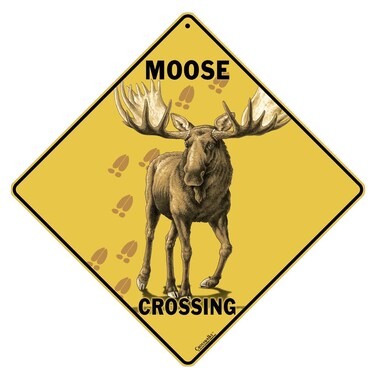 CROSSWALKS Moose Crossing 12 X 12 Aluminum Sign X281