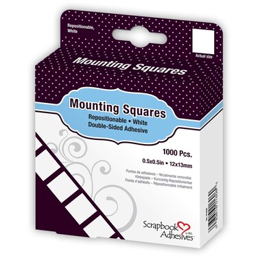 Scrapbook Adhesives by 3L Repositionable Mounting Squares 1000Pack