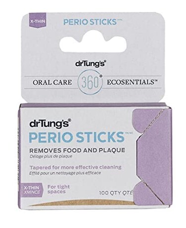 DrTungs DoubleSided Perio Sticks  Dental Sticks for Humans Dental Floss Picks Plaque Remover for Teeth Dental Toothpicks Dental Picks for Teeth Cleaning  XThin 100 Count Pack of 6
