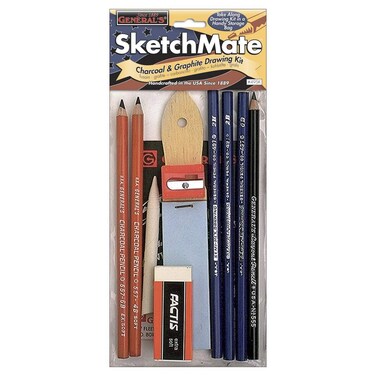 GENERALS SketchMate Graphite  Charcoal DrawKitSketchMateGraphiteChrcl 11 Piece Set Multi