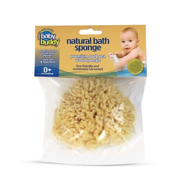Baby Buddy Natural Wool Sea Sponge Newborn Bath Time Essential Ultra Soft for Delicate Skin Hypoallergenic and Biodegradable 1 pack
