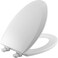 Bemis 1500EC 000 Toilet Seat with Easy Clean  Change Hinges Elongated Durable Enameled Wood White