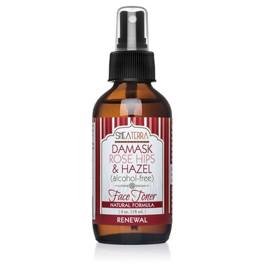 Shea Terra Organics Beauty Water Toner  Face Mist  Damask Rose HIPS  Hazel  Natural Daily Hydrating Toner with AntiAging Rose  Witch Hazel to Soothe  Cleanse Inflamed Skin  Fight Acne  4 oz