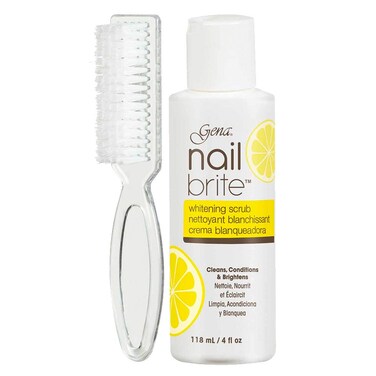 Gena Nail Brite Whitening Scrub with Brush Cleans Conditions  Brightens Nails 4 oz