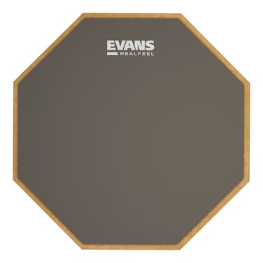 Evans RealFeel  Drum Practice Pad  Drum Pad  Drummer Practice Pad  Gum Rubber Single Sided 12 Inch